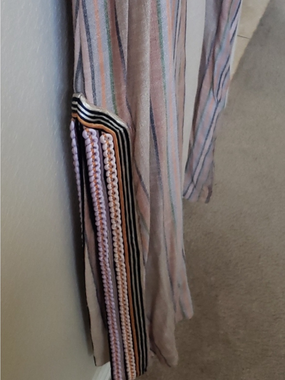 Tory Burch Striped Tassel Kaftan in Beige and Tan - Picture 4 of 7